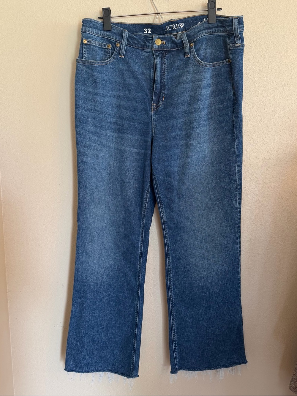 J. Crew Wide-Leg Flare Jeans in Dark Blue Wash